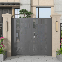 Wrought iron gate courtyard gate villa entrance door Iron Yard door security door garden door fence single double door