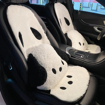 Car seat cushion winter plush heating seat cushion four seasons universal single-piece cartoon Pacha dog car seat warm female