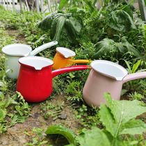 Enamel Enamel Milk Pot Cooking Leakage Blind Box Random Bucket Mini Butter Bucket Leakage Mouth with Coated Milk Pot Coffee