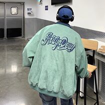 Retro baseball uniform mens Tide brand Joker loose jacket Korean version of the trend jacket ins Hong Kong style autumn and winter casual top