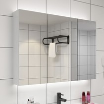 Toilet toilet wash table mirror cabinet separate wall-mounted multi-layer storage rack light luxury more open solid wood