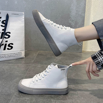 Li Ning new flat lace shoes tide casual shoes Joker simple autumn 2021 Xiaobai students Square head high gang women