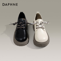 Daphne Little Leather Shoes Woman 2023 New Spring and Autumn Shoes thick single shoes woman retro England College Feng Lefu shoes woman