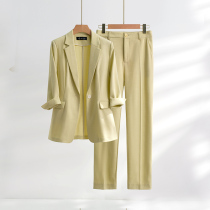 High-end suit female summer thin fashion famous female goddess fanyu red OL suit suit work suit