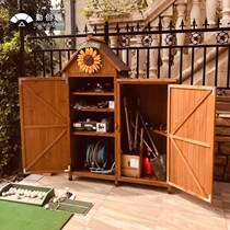 Solid wood garden tool room storage room simple courtyard locker room outdoor removable outdoor room storage Mobile