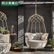 Outdoor swing courtyard hanging basket hanging birds nest balcony rocking chair interior furniture designer Villa sofa hammock
