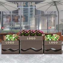 Metal Floral Outside Swing Flower Groove Tree Box Creative Flower Shelf Commercial Street Outdoor Green Iron Art Flower Box Road Stainless Steel
