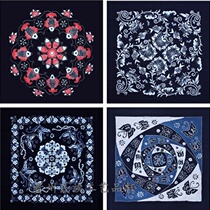 Guizhou batik cotton square tablecloth hanging cloth Bai tie-dyed ethnic decoration painting Miao characteristic handicraft tablecloth