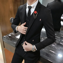  Rich bird suit suit mens Korean version of the small suit slim three-piece suit mens business casual formal wedding dress