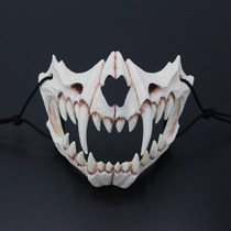 Mask handsome gas skeleton male cos half-face Halloween outfit Japanese style Hood Full Face Horror Costume PROP MASK