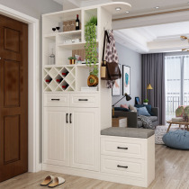 Living room porch cabinet shoe cabinet integrated against the wall entrance partition cabinet rack wine cabinet modern simple screen double-sided cabinet