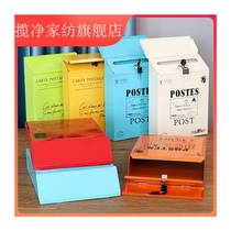 Pastoral style Captain Letter Box Kindergarten Message Info mailbox Home inbox with lock message box