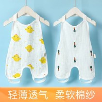 Childrens belly bib Summer summer thin baby cotton double gauze belly bib Men and women newborn children baby with legs