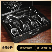 High-grade glass wine glass set Household high-foot crystal glass decanter Wine glass shelf Light luxury wine set