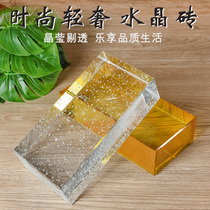 Glass brick transparent square solid crystal brick partition wall tile creative color bubble brick Hot Melt Bar