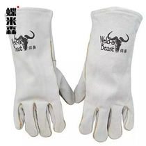 Electric welding gloves wear-resistant anti-scalding welding beast welder gloves welding heat insulation cowhide high temperature soft labor protection fire wire