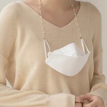 Pearl chain mask hanging chain Korean halter neck decorative chain anti-loss lanyard ins star glasses chain children
