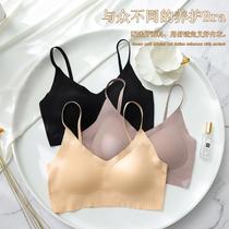  Ouyang Nana The same ubra size-free small cool wind sling bandeau underwear female thin non-marking non-rimmed bra