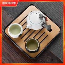 Complete set of ceramic travel kung fu tea set household carrying case fast guest Cup one pot two cups single tea set