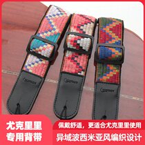 Bohemia Pi Ukulele strap folk acoustic guitar bass universal tail nail ethnic style shoulder strap