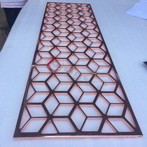 Rose Gold hollow flower grid screen partition aluminum carved screen relief metal partition screen European style new Chinese style