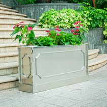 Outdoor Wrought iron flower box Stainless steel flower trough Sales department Courtyard outside pendulum fence square Municipal green flower bed customization