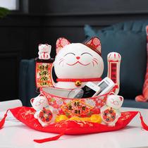 Wealth cat ornaments automatic beckoning piggy bank home living room entrance key storage box opening gift cashier