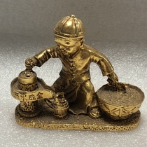 Ancient Play Miscellaneous Bronze Ware Drip Into Golden Child Grinding Pendulum Pieces Retro Solid Graphite Process Pendulum handlebar pieces