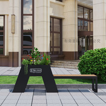 Outdoor iron stool flower box combination planting box stainless steel flower bed hotel shopping mall municipal engineering flower frame combination