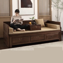 Luohan bed table small coffee table small apartment simple furniture Zen set bed bed bed bed walnut House practical box