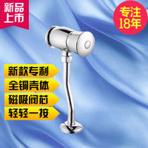 Urinary urinal flushing valve Hand-pressed toilet toilet decompression bucket small full copper button self-closing delay valve