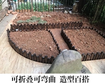 Carbonized anti-corrosion half round wooden pile fence solid wood fence courtyard garden park tree lawn guardrail fence