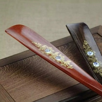 Shoe target wearing shoes tool long handle shoehorn solid wood shoestring long shoestring Babba word shaking sound same model