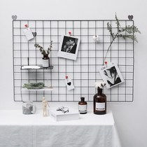 Dormitory ins Wind grid Photo Wall non-punching photo hanger storage iron room layout wall decorations
