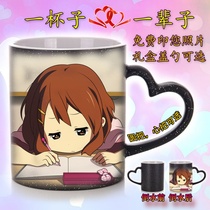 Light sound girl anime mug K-ON two-dimensional custom made color ceramic cup couple gift with lid spoon