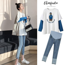 Advanced gestational woman dress in spring clothing blouses 2022 new t-shirt womens dress Spring and autumn money suit stylish style