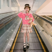 Tide Card Girl JK Suit Spring Dress Dress Dress 2022 New CUHK Childrens College Wind Uniform 100 Pleated Princess Dress