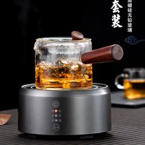 Heat-resistant glass cooking Teapot side to filter black tea tangerine teapot small blue flower teapot tea maker tea breinner