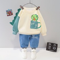 Boy baby Autumn suit 2021 new foreign style long sleeve clothes one year old Spring Autumn Sweater baby girl