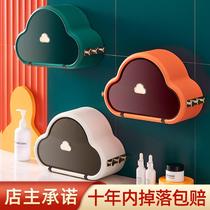 Japan imported MUJIE cloud face towel rack Bathroom tissue box storage box Wall-mounted punch-free