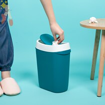 Crevice trash ultra-narrow 10cm flat long bathroom crevice Japanese toilet paper basket Modern simple ultra-thin with cover