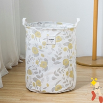Color printing storage barrel cloth clothing basket laundry basket cotton linen cartoon storage folding storage basket