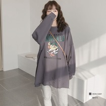 Ocean gas minus aging ~ pregnant womens blouses spring clothing new fashion cartoon sweatshirt with long loose big code to cover ass