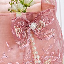 Eurostyle princess lace multilayer cashier bag hanging bag wall-mounted door rear cloth art hanging collection bag wall storage ()