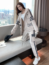 Sports suit women autumn 2021 new tooling fried street fashion leisure two-piece student ins Tide brand