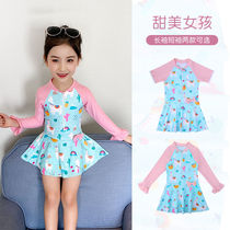 Childrens swimsuit female one-piece girl Little Princess swimsuit girl child baby sunscreen cute swimsuit