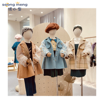 2021 new children double-sided cashmere coat winter baby wool long foreign-quality woolen coat for boys and girls