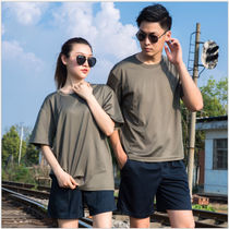 Air training capable of short sleeve suit school men and women round-lead running speed-dry T-shirt military training sports for outdoor use