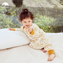 Baby sleeping bag spring and autumn heating special six-layer yarn thermostatic breathable long sleeve children anti-kick Mightybaby