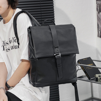 Korean street trend backpack mens fashion Travel mens black casual backpack youth computer bag large capacity